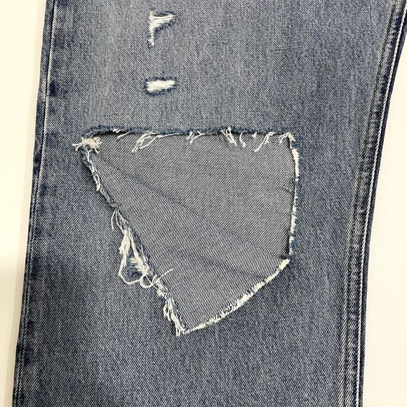 AGOLDE 90s Pinch Waist Distressed High Rise Straight Leg Jeans US 34 NWT - Picture 5 of 16